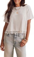 Splendid Lainey Lace Trim Jersey Tee