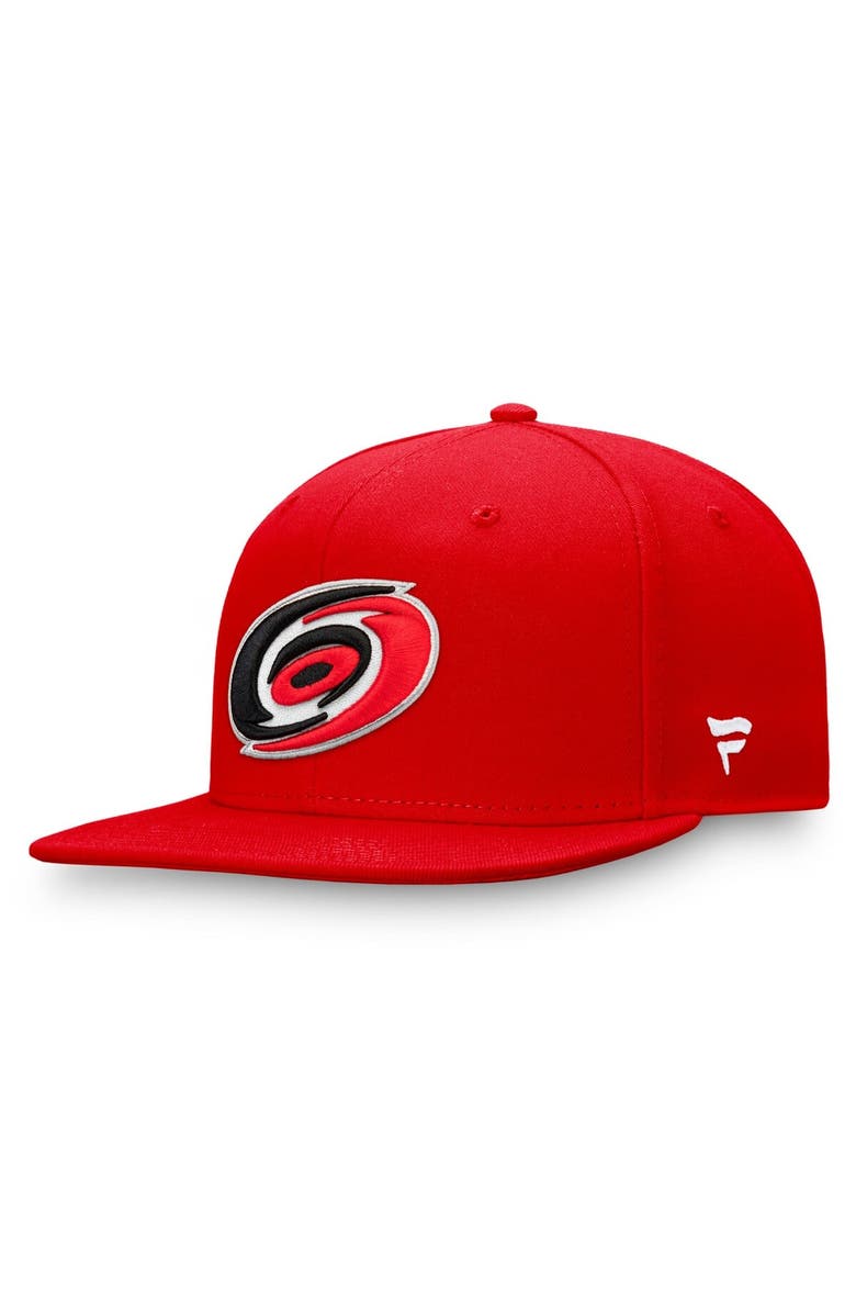FANATICS Men's Fanatics Red Carolina Hurricanes Core Primary Logo Snapback Hat, Main, color, 
