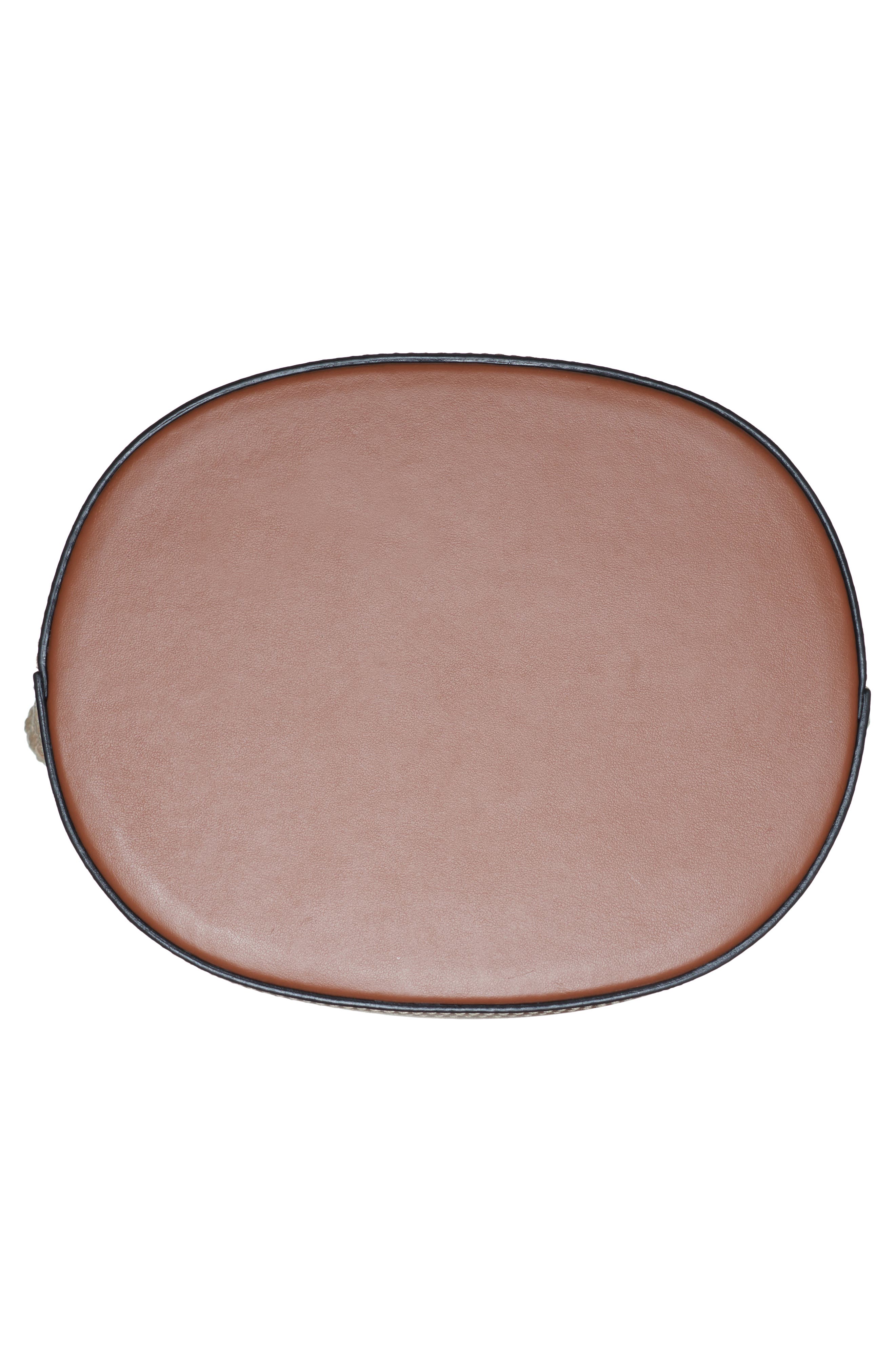 Prada Woven Top Handle Leather Bucket Bag, Alternate, color, 