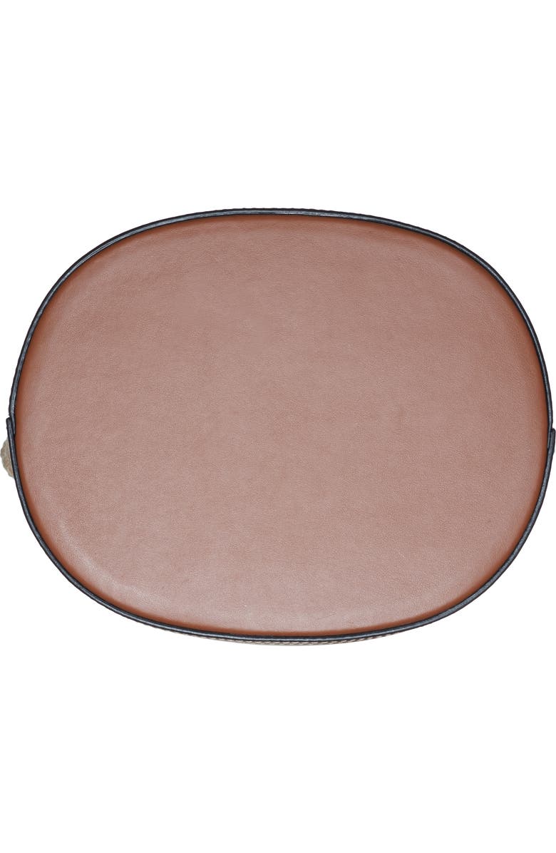 Prada Woven Top Handle Leather Bucket Bag, Alternate, color,