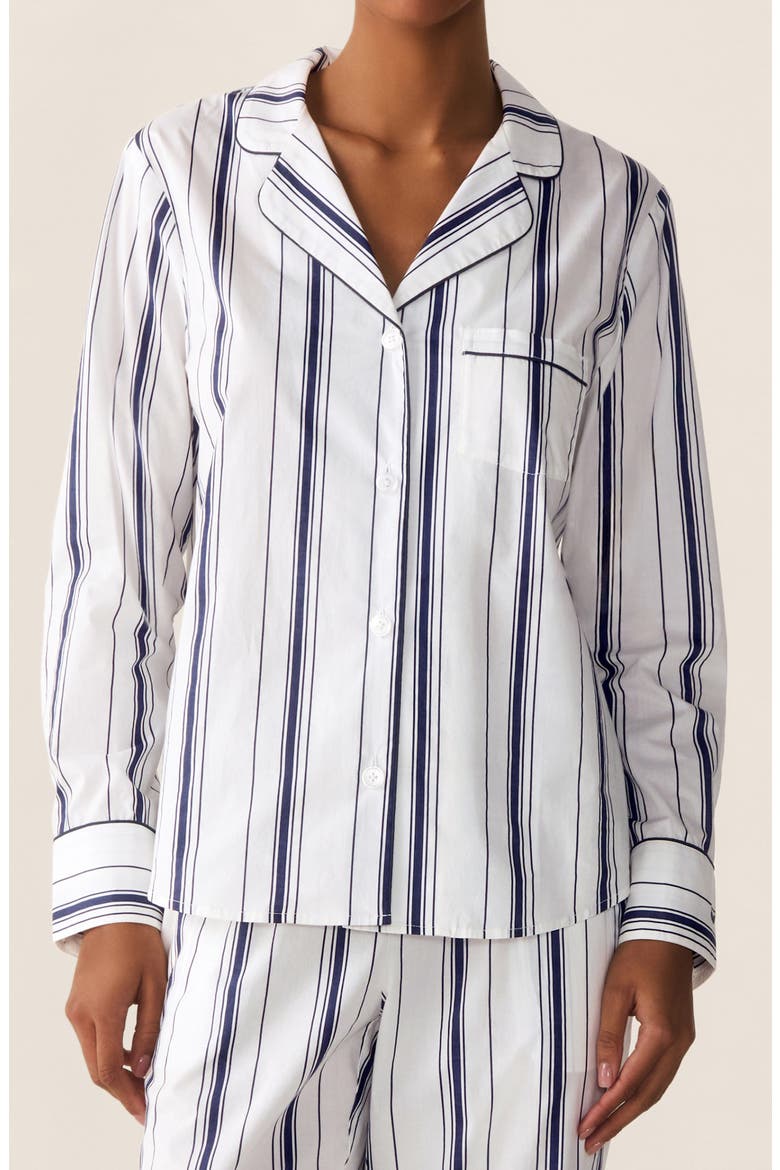 Cotton Poplin Pajamas, Alternate, color, NAVY