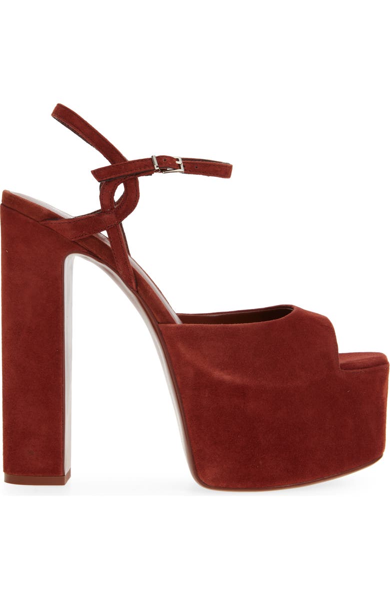 Jeffrey Campbell Ever Last Ankle Strap Platform Sandal, Alternate, color, Dusty Red Suede
