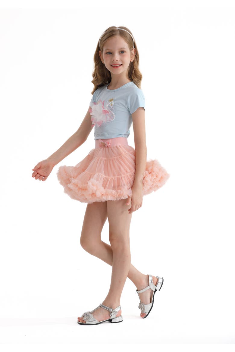 Bow Tulle Skirt, Alternate, color, Blush