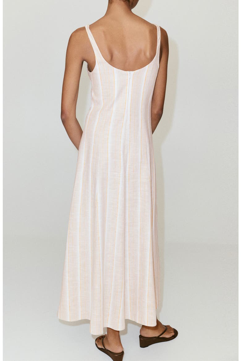 Striped Linen Blend Dress, Alternate, color, LIGHT/ PASTEL GREY