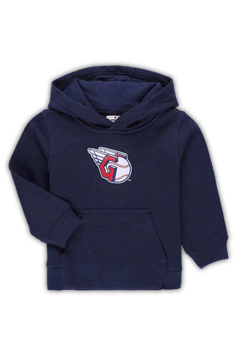 Toddler Navy Cleveland Guardians Team Primary Logo Fleece Pullover Hoodie, Main, color, Navy