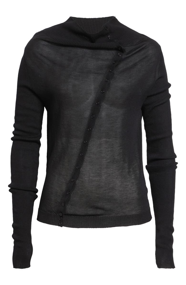 Paloma Wool Igna Diagonal Button Sweater, Main, color, Black