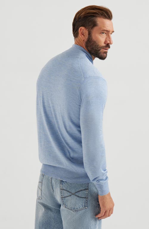 Brunello Cucinelli Zip-neck Lightweight Cardigan In Blue