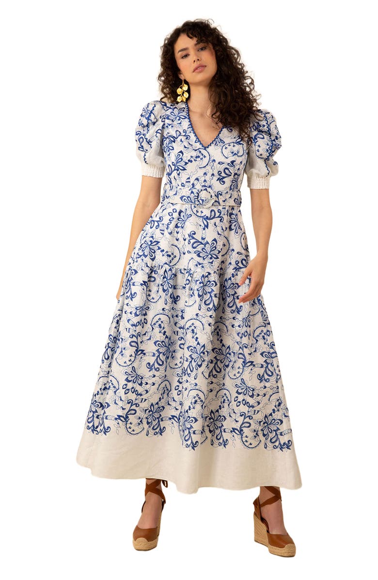 Hale Bob Myla Embroidered Maxi Dress, Main, color, 