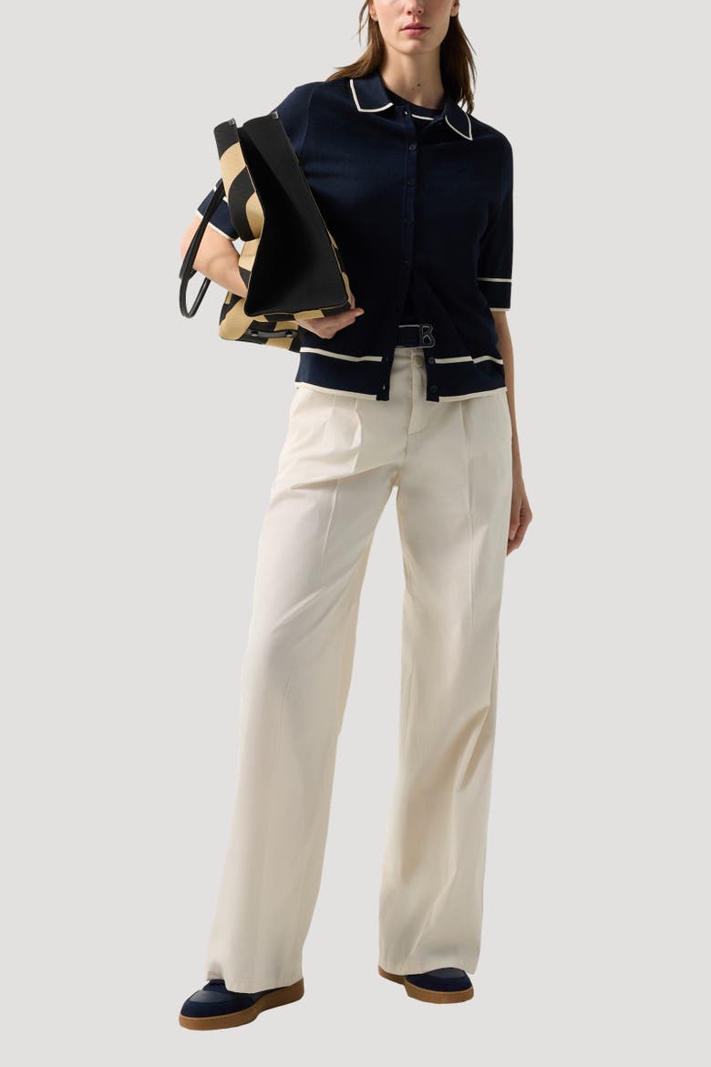 Peaches Silk Knit Jacket, Alternate, color, Navy blue