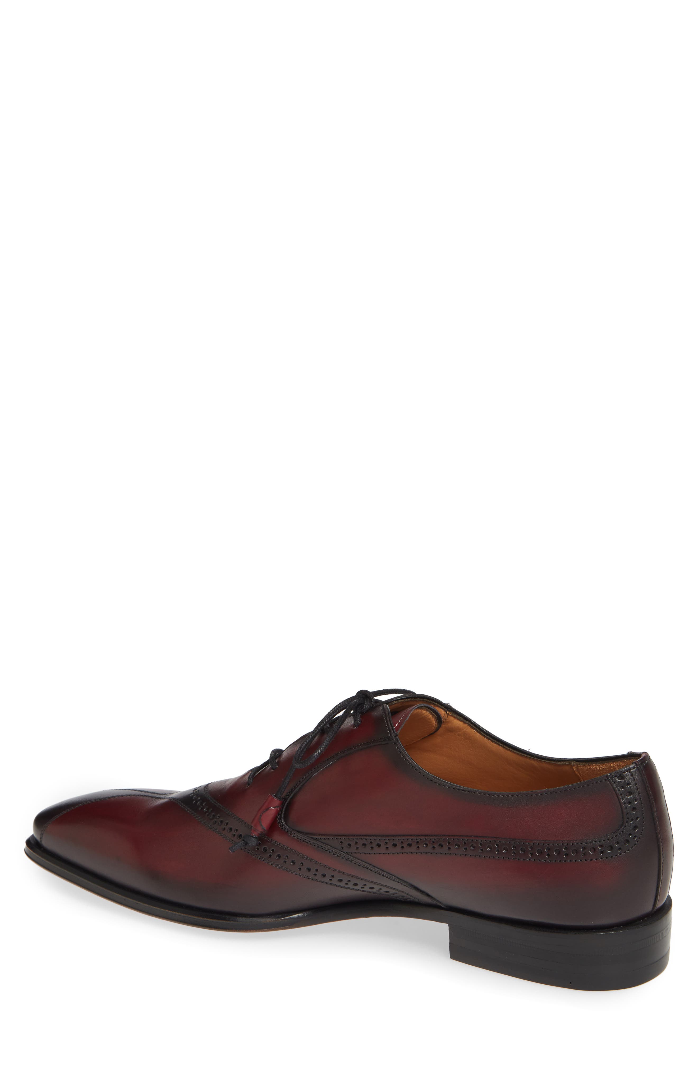 Bertone Bicycle Toe Oxford, Alternate, color, BURGUNDY