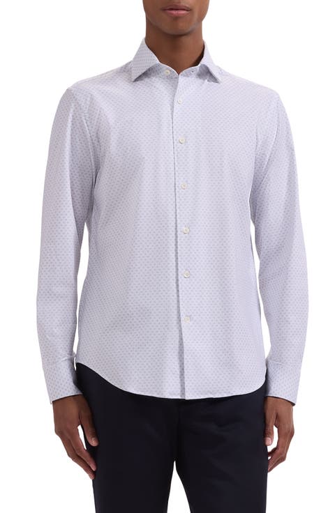 Devon OoohCotton® Diagonal Print Button-Up Shirt