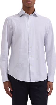 Bugatchi Devon OoohCotton® Diagonal Print Button-Up Shirt