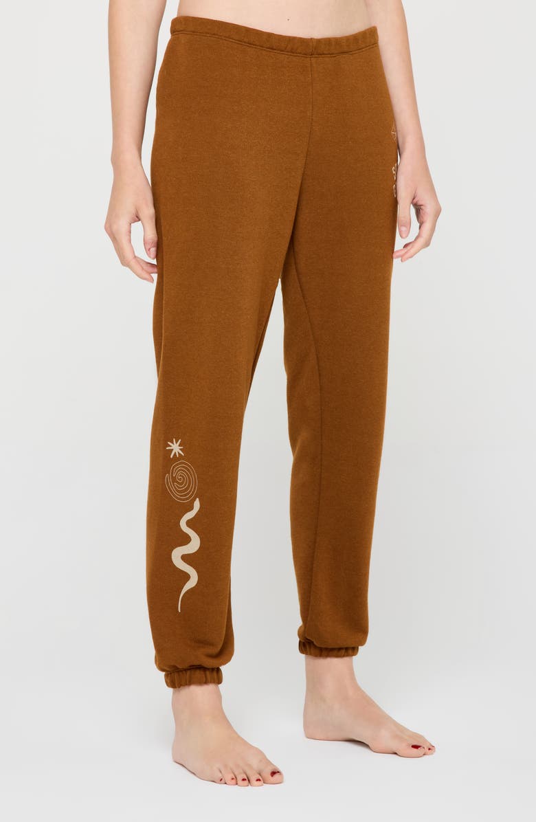 Spiritual Gangster Essence Bolt Luna Cotton & Modal Joggers, Alternate, color, Dune