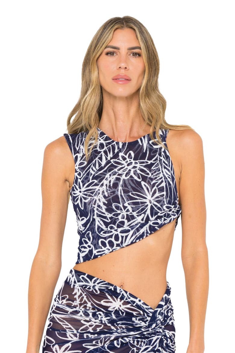 Araminta Top, Main, color, Navy/White Floral