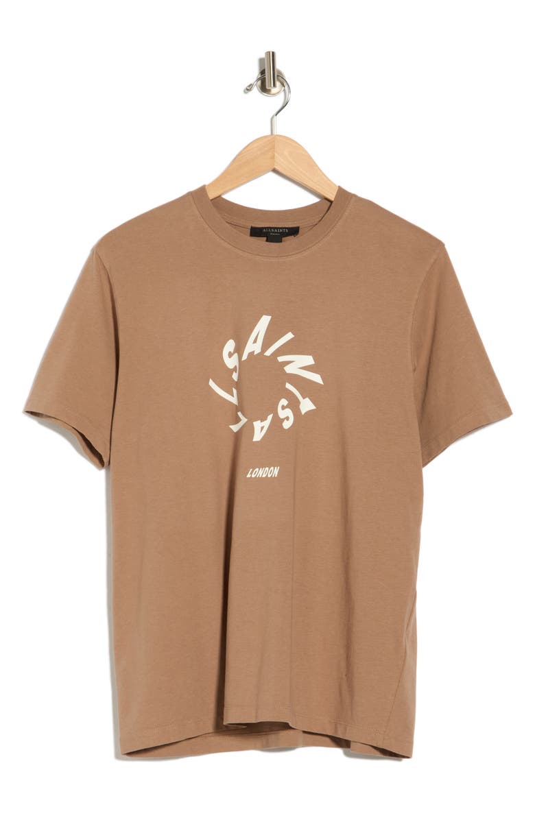 AllSaints Halo Boyfriend Tee, Main, color, Pine Bark Brown
