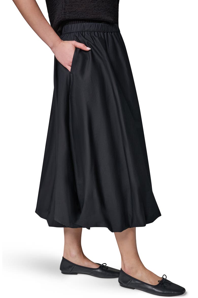 Stretch Poplin Bubble Skirt, Alternate, color, BLACK