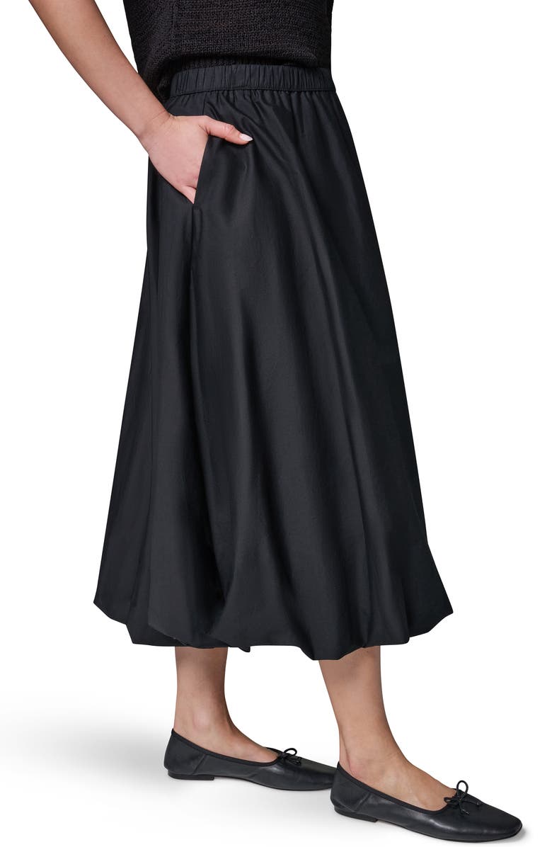 Donna Karan New York Stretch Poplin Bubble Skirt, Alternate, color, Black