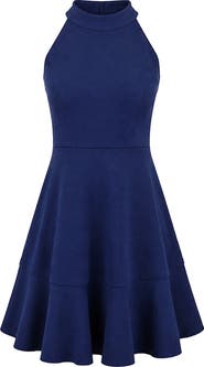 Zunie Kids' Textured Knit Skater Dress