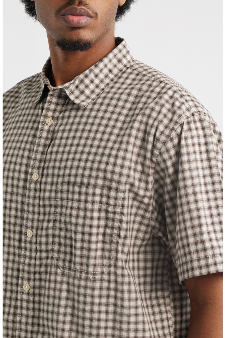 Larkspur Mini Plaid Button-Up Shirt, Alternate, color, OATMEAL-DEMITASSE