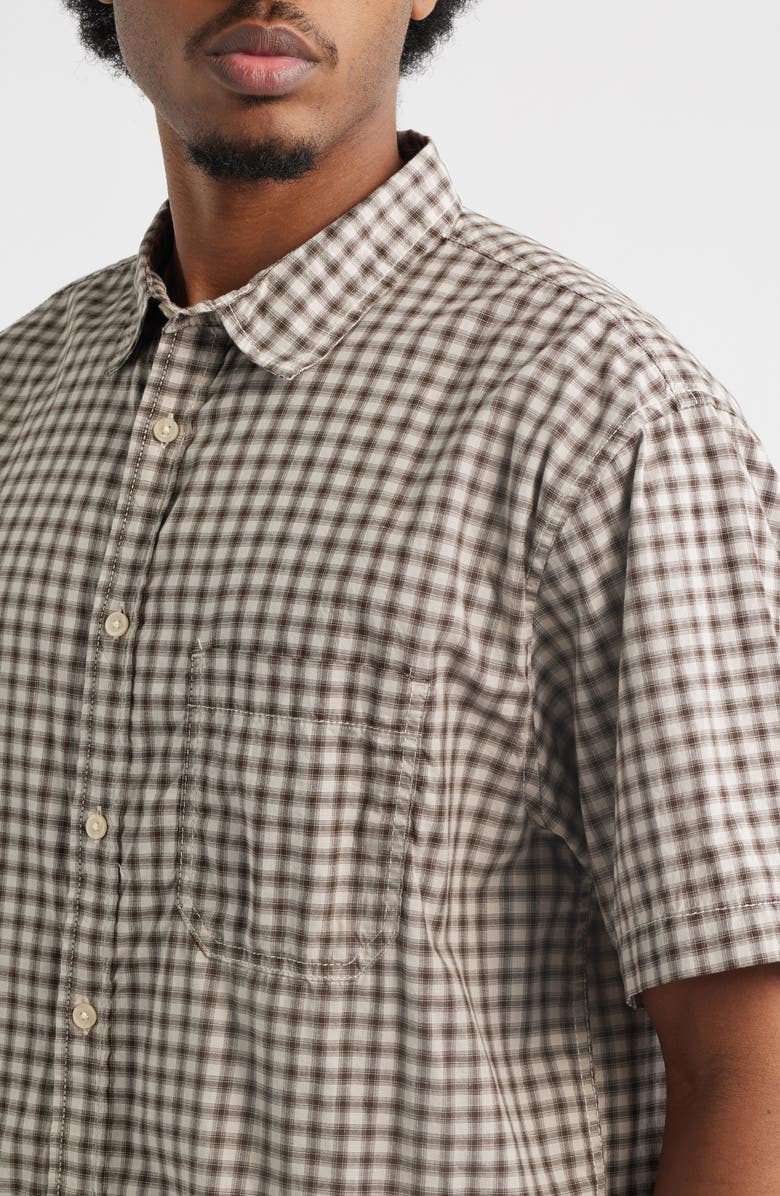 Vans Larkspur Mini Plaid Button-Up Shirt, Alternate, color, Oatmeal-Demitasse