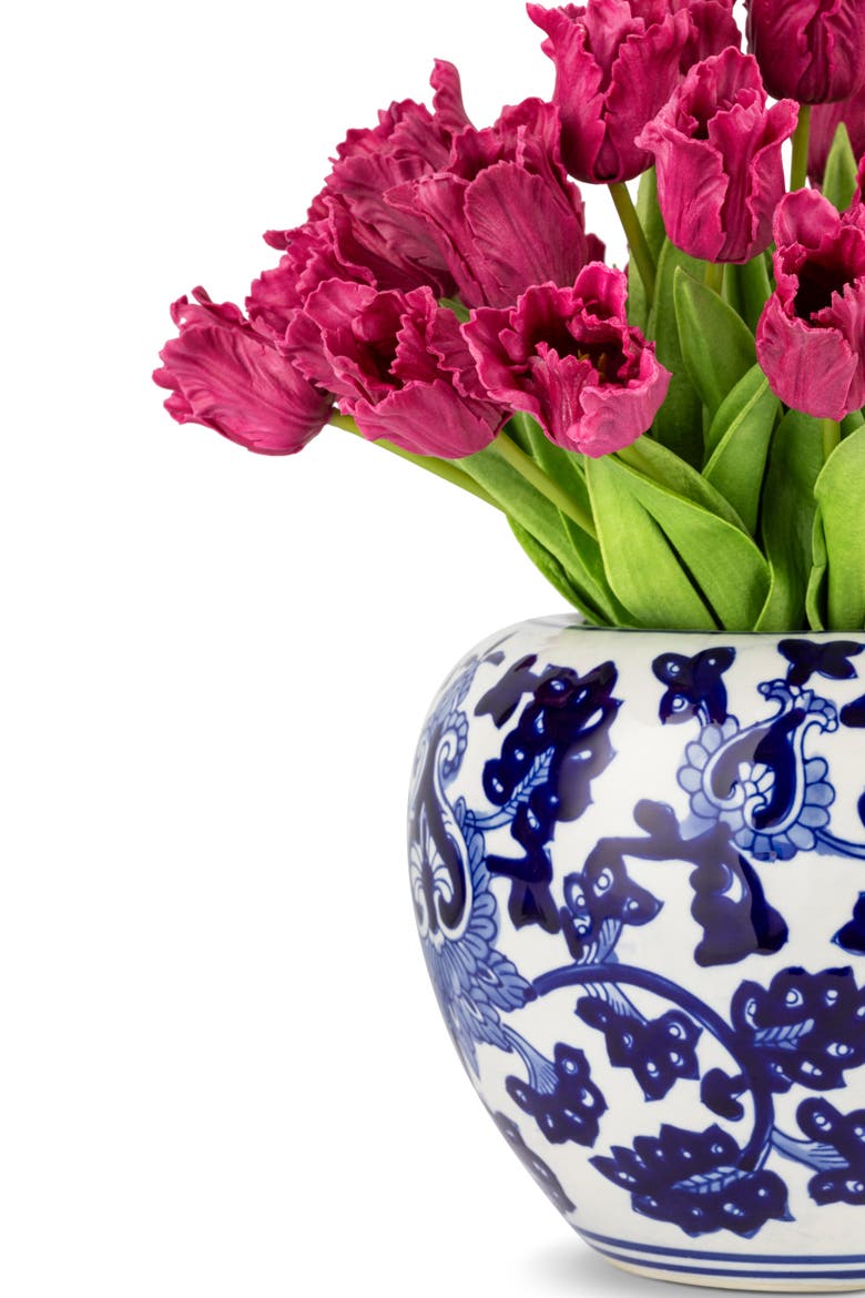 Claude RealTouch Tulip Toile Arrangement, Alternate, color, Fuschia