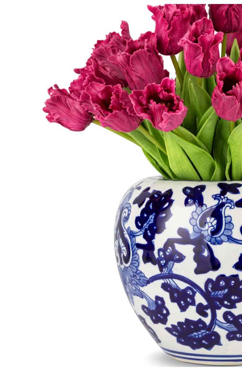 CocoBella Claude RealTouch Tulip Toile Arrangement, Alternate, color, Fuschia