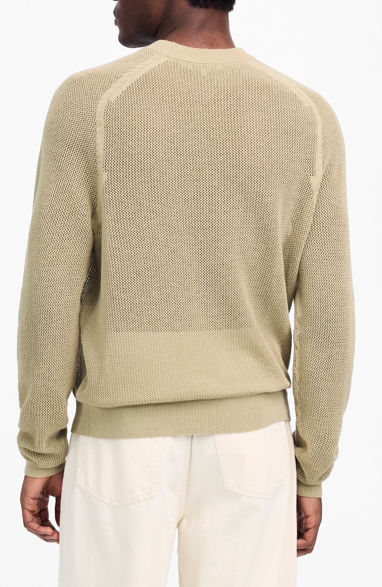 Madewell Mesh Knit Crewneck Sweater, Alternate, color, Light Cargo