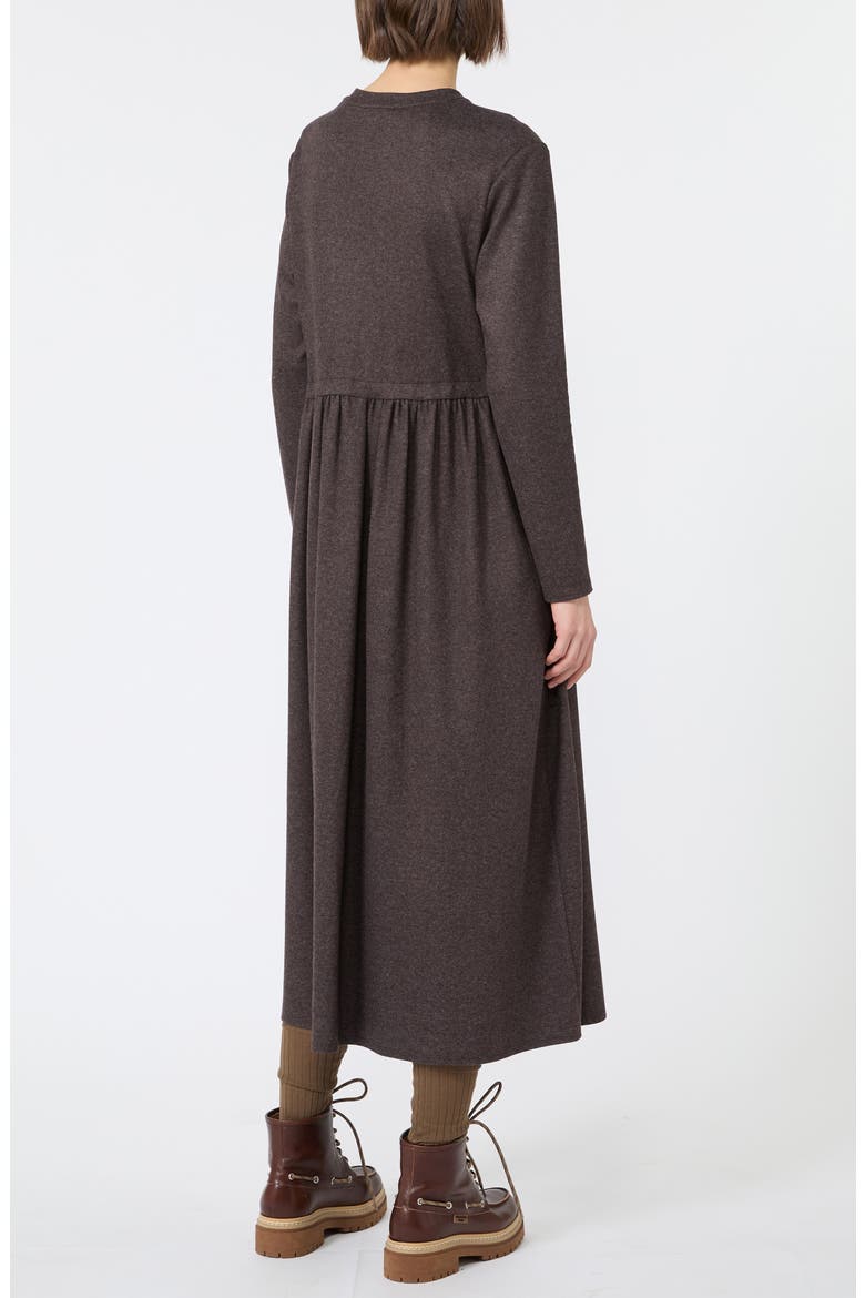 Vettura Jersey Long Sleeved Midi Dress, Alternate, color, BROWN