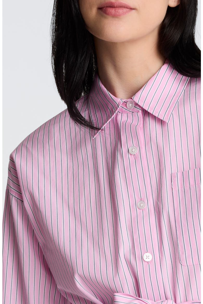 Drop Shoulder Tie Waist Shirtdress, Alternate, color, CANDY PINK MULTI