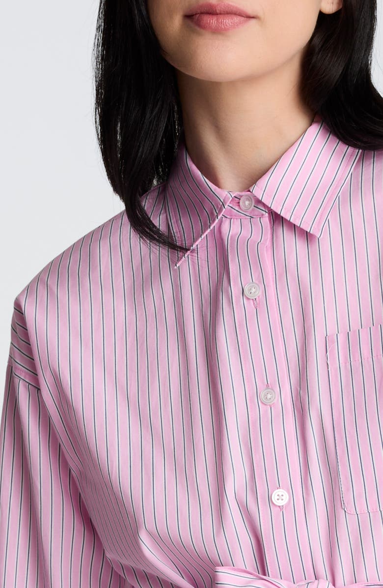 Kenneth Cole Drop Shoulder Tie Waist Shirtdress, Alternate, color, Candy Pink Multi