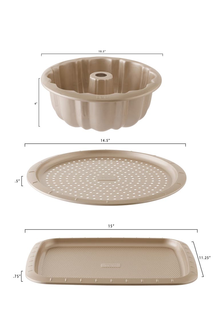 Leo Balance 3-Piece Nonstick Bakeware Set, Alternate, color, BEIGE