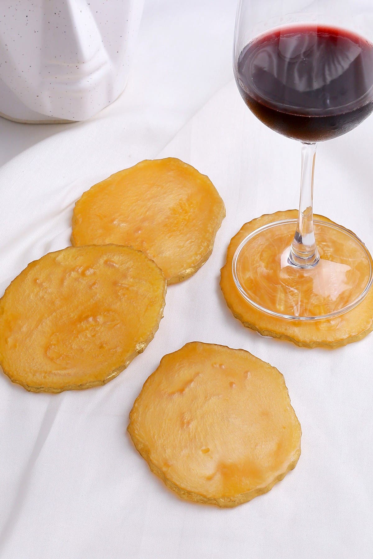 Tiramisu Yellow Resin Coasters - Set of 4