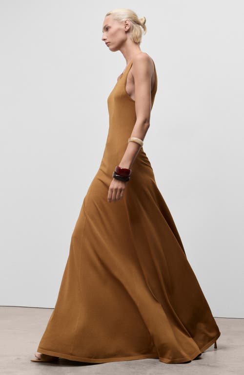 Mango Knit Tank Dress In Brown