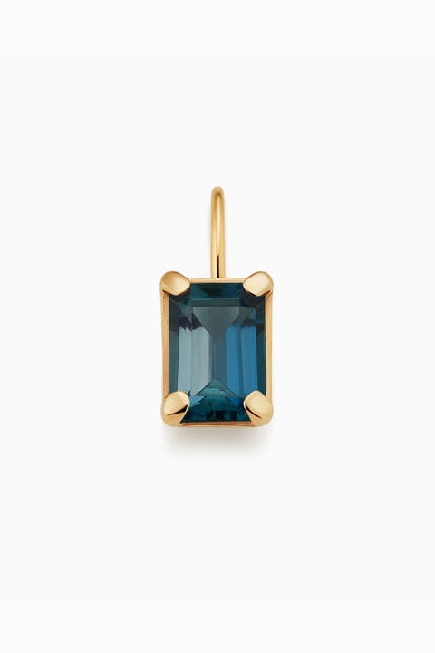 14K Gold Date Me Birthstone Pendant Charm