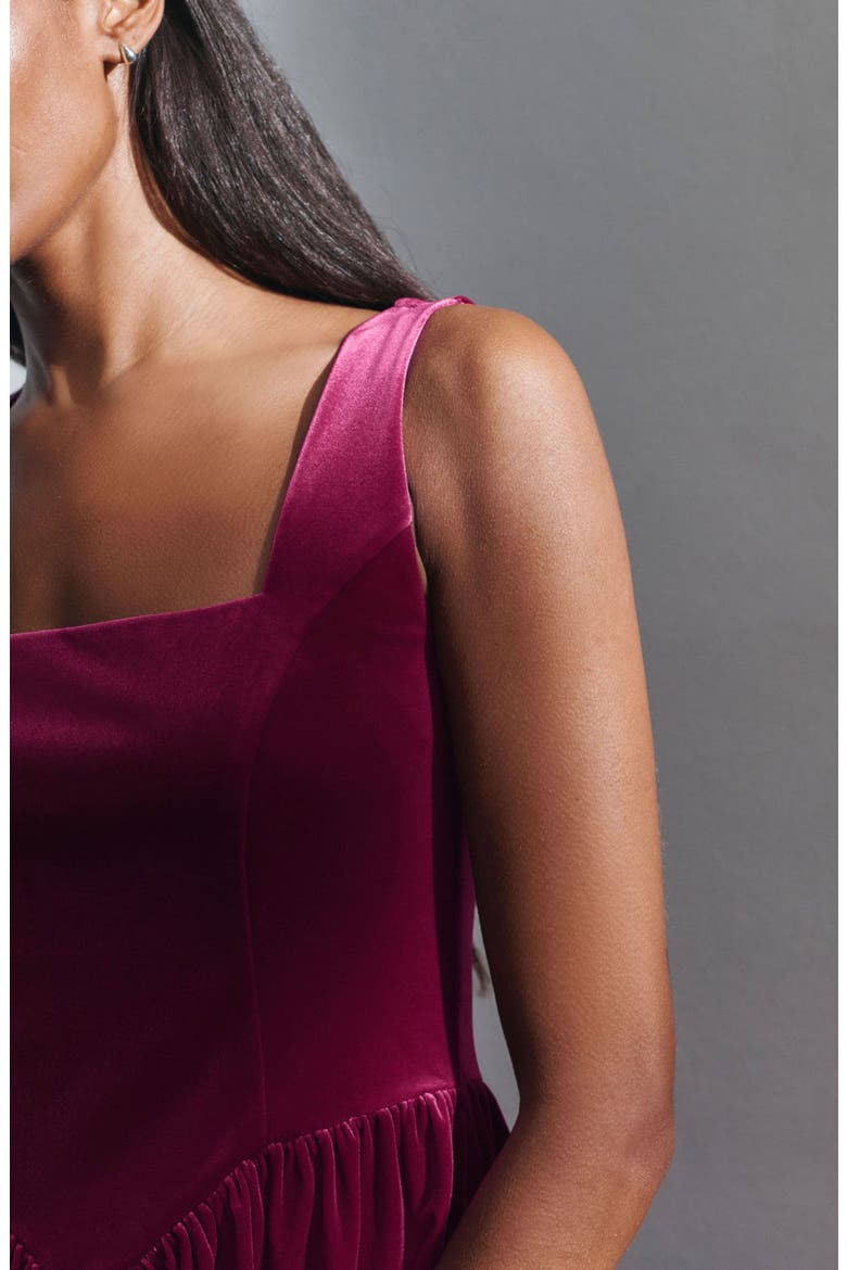 Square Neck Velvet Minidress, Alternate, color, PINK