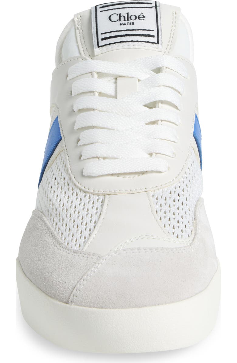 Chloé Kick Leather & Mesh Sneaker, Alternate, color, White/ Blue