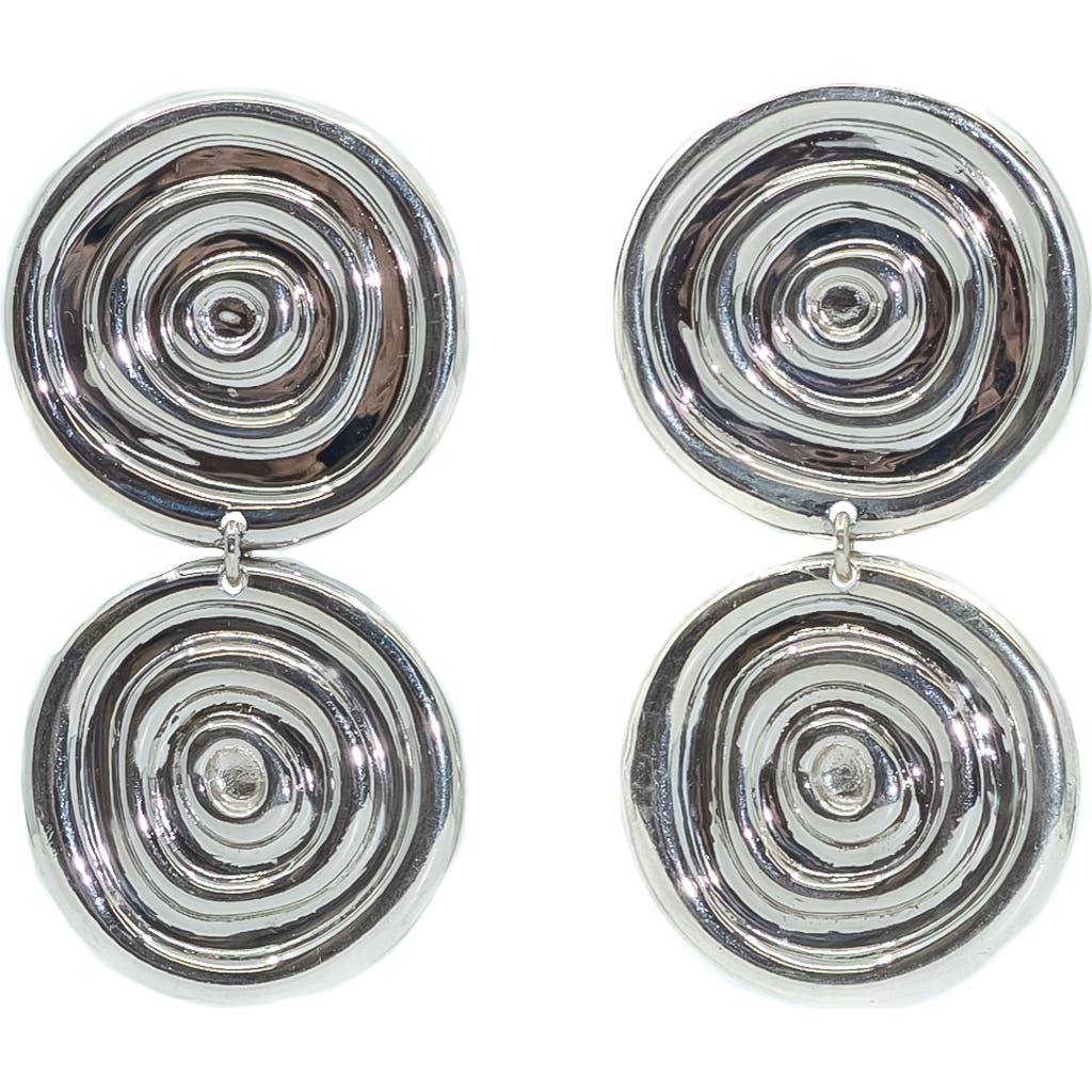 Fry Powers Sun Powers Saucer Drop Earrings In Gray