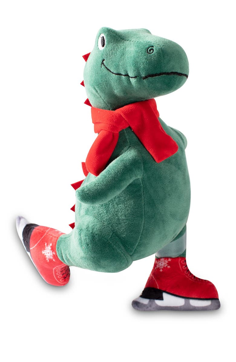 Fringe Studio Ice Skating T-Rex and Santa Saurus Rex 2-Piece Dog Toy Set, Alternate, color, 