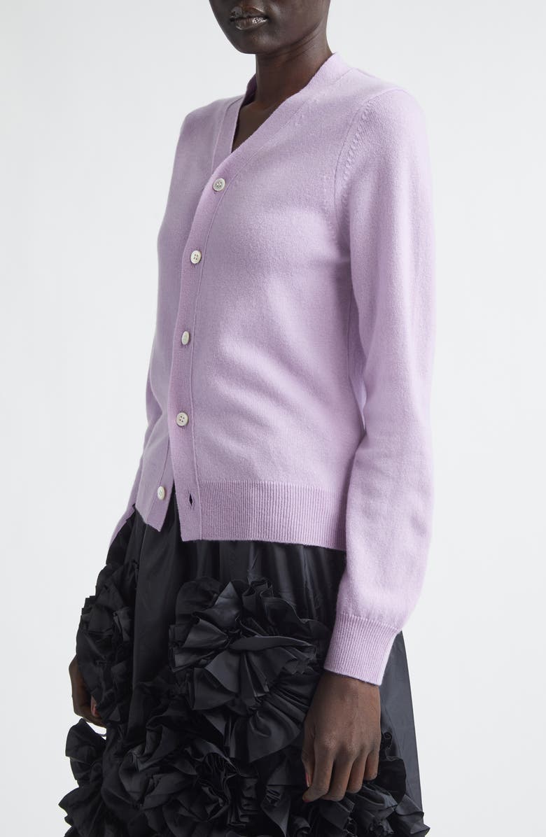 Comme des Garçons Comme des Garçons Cashmere V-Neck Cardigan, Alternate, color, Purple