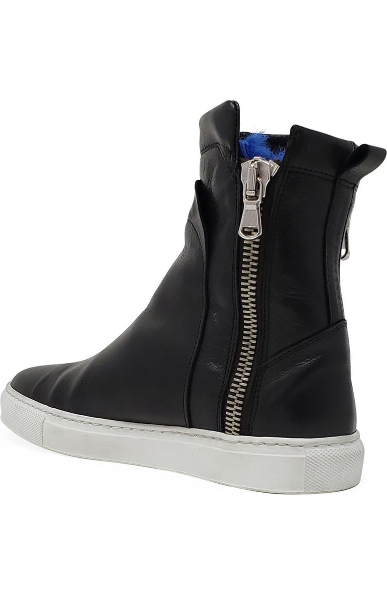 Madison Maison Double Zip Shearling Boot, Alternate, color, Black/Blue