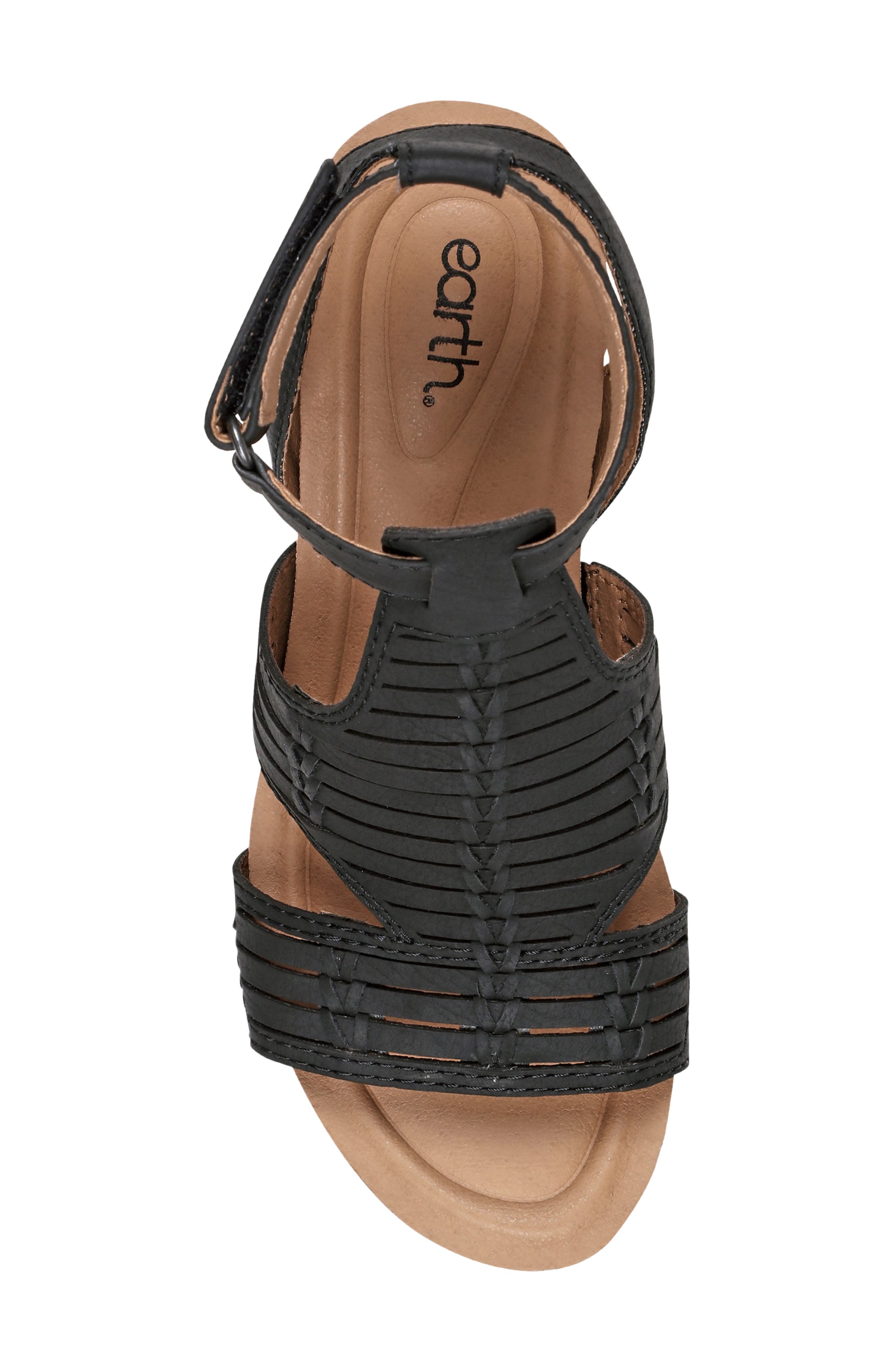 Earth<sup>®</sup> Helodie Wedge Sandal, Alternate, color, Black