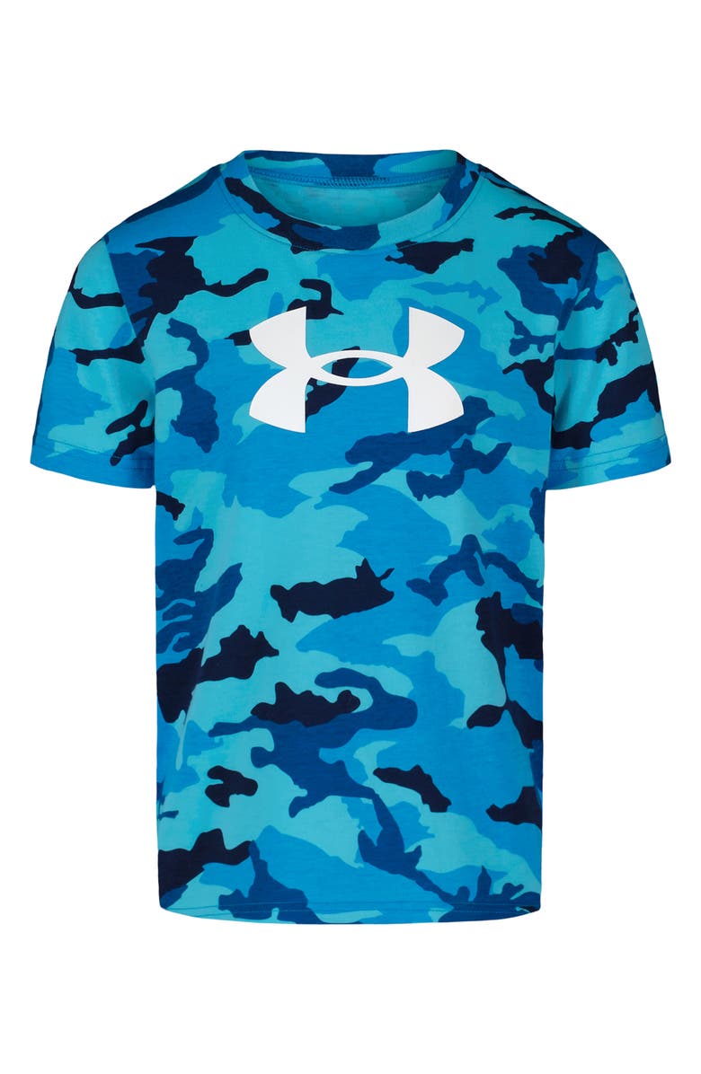 Under Armour Kids' Woodland Camo Performance T-Shirt, Main, color, Fresco Blue