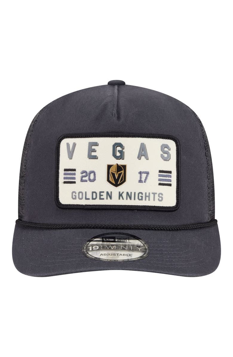 New Era Men's New Era Charcoal Vegas Golden Knights Washed Patch 19TWENTY Trucker Adjustable Hat, Alternate, color, Charcoal