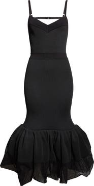 Givenchy Ruffle Hem Rib Body-Con Tank Dress