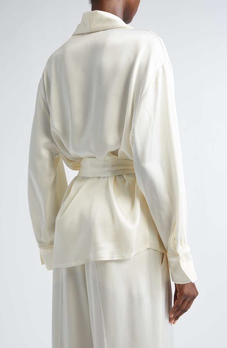 Victoria Beckham Pajama Wrap Top, Alternate, color, Ivory