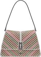 KARL LAGERFELD PARIS Mercerie Chevron Raffia Shoulder