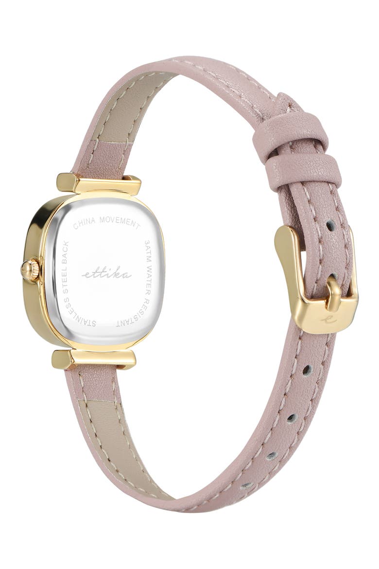 Square Case Leather Strap Watch, Alternate, color, BLUSH