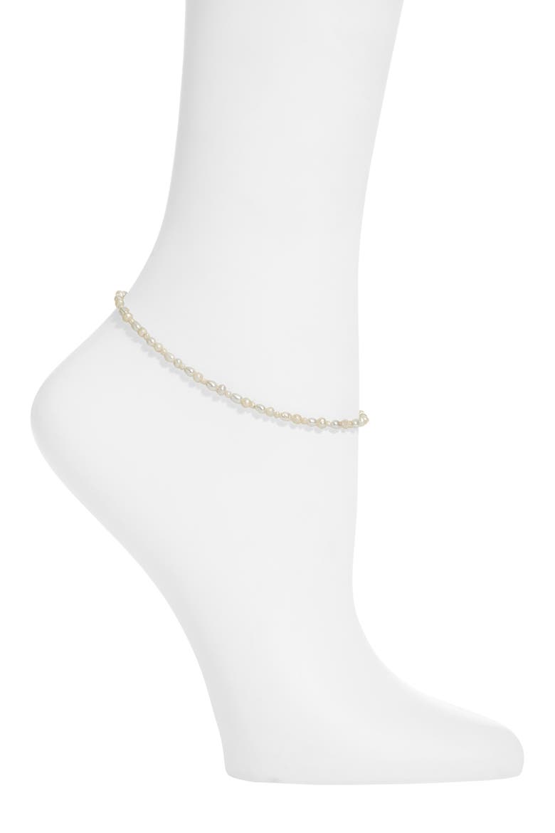Bowie Freshwater Pearl Anklet, Main, color, IVORY