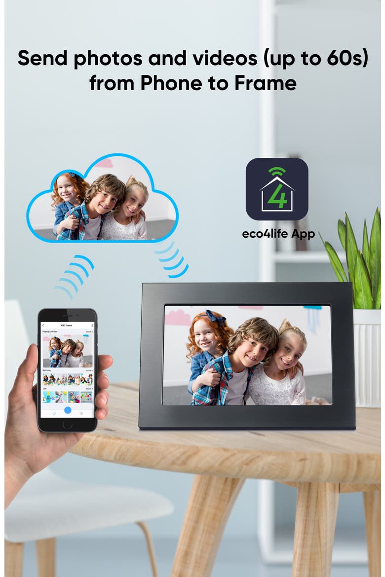 10.1" WiFi Digital Photo Frame, Alternate, color, Titanium Black