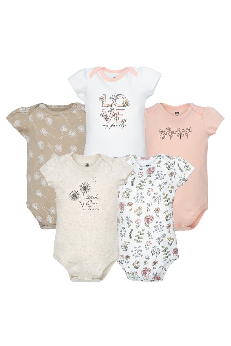 5Pk of Gentle Cotton One-Pieces, Main, color, Dandelion Wish